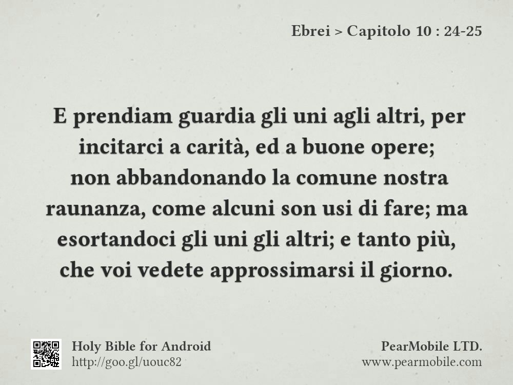 Ebrei, Capitolo 10:24-25